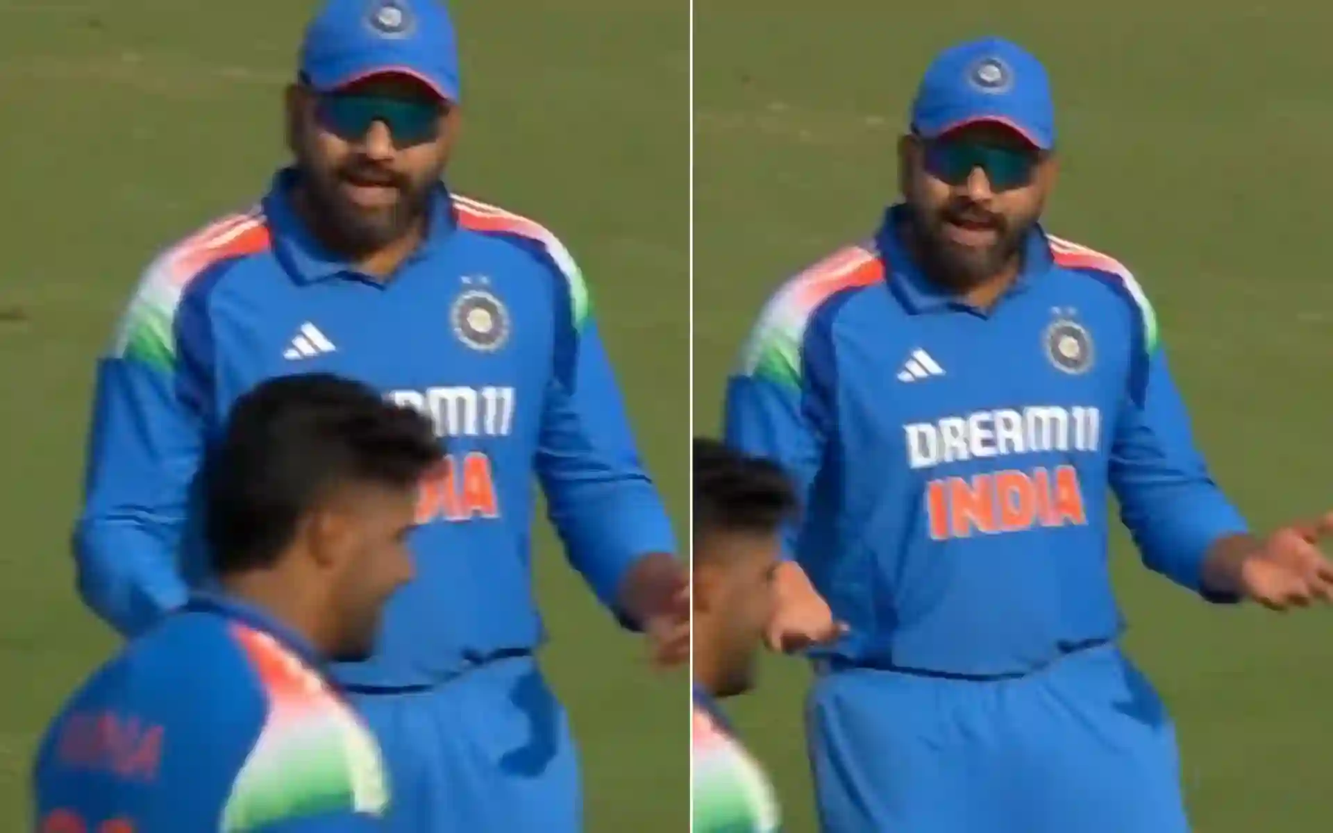 Rohit Sharma gets angry on Harshit Rana [Source: @kuchbhi12341416/X.com]